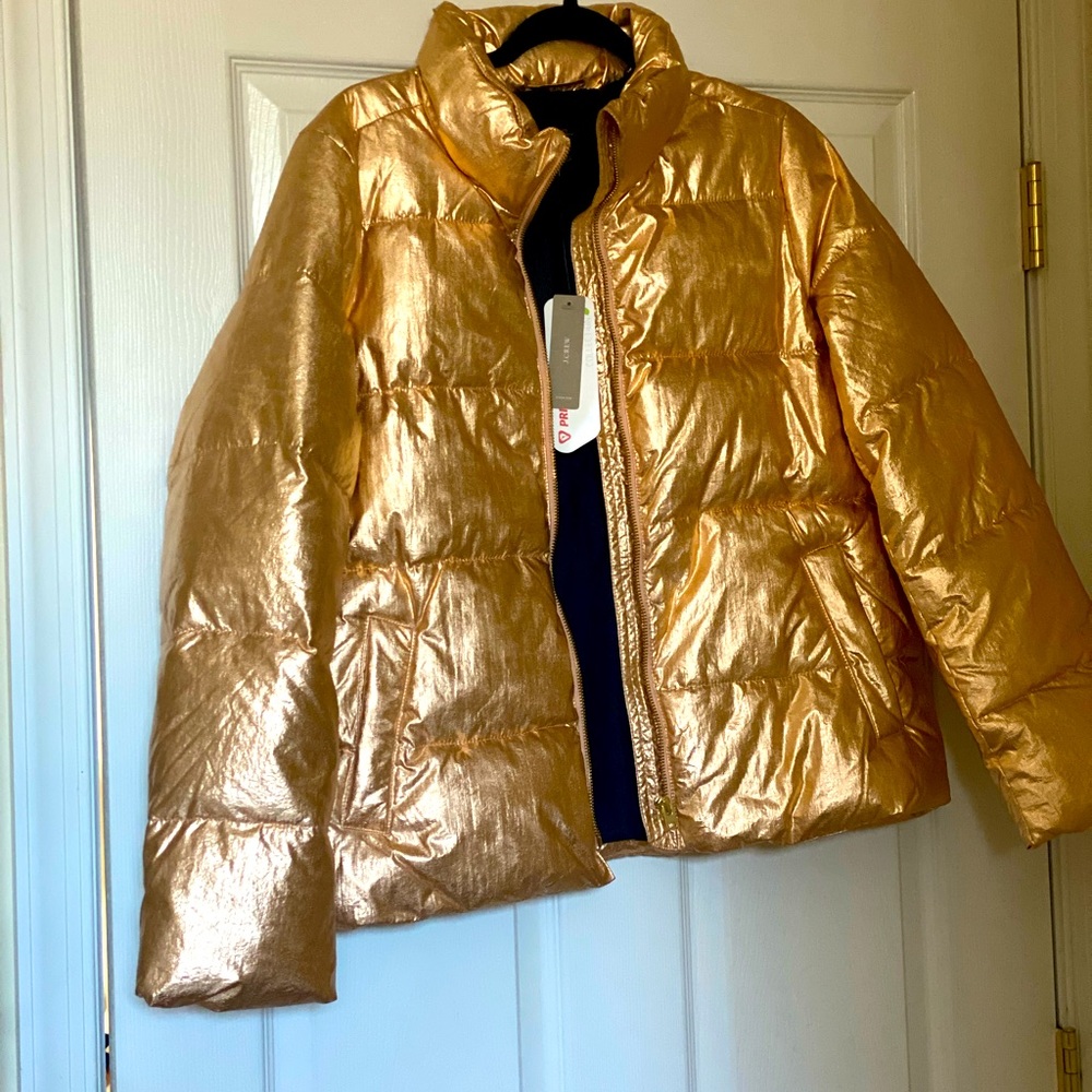 JCREW Rose Gold Puffy Coat (New with Tags)